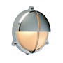 Skotlampe rund - med halvskærm - forkromet