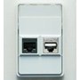Udtag for 2 outlet RJ 45 kat 5E komplet.